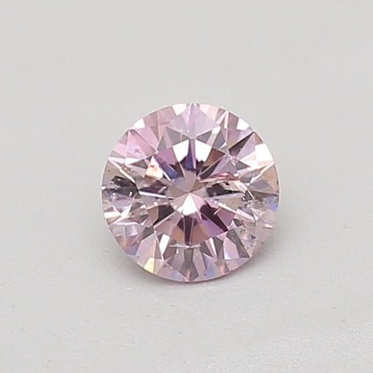 0.15ct Round Natural Diamond (Fancy Intense Pink, Clarity I1, Cut GD, GIA)