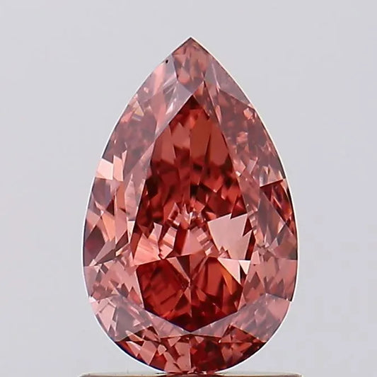 1.30ct Pear Lab Grown Diamond (Fancy Vivid Pink, Clarity VVS2, IGI)